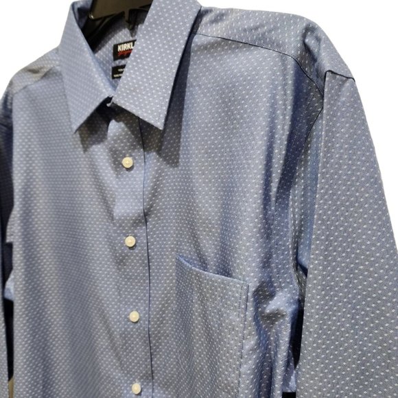 Kirkland Signature Shirt Men's Size L Blue Long Sleeve Classic Button Up NEW - Picture 11 of 14